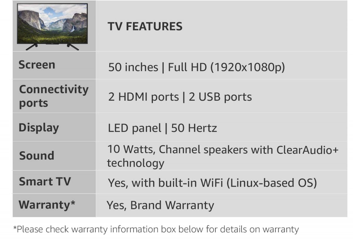 تلویزیون 50 اینچ سونی مدل 50W660F