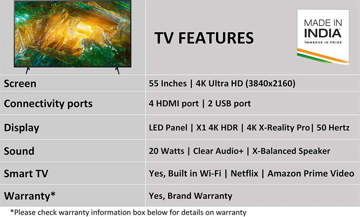 تلویزیون 55 اینچ 4K سونی مدل 55X8000H