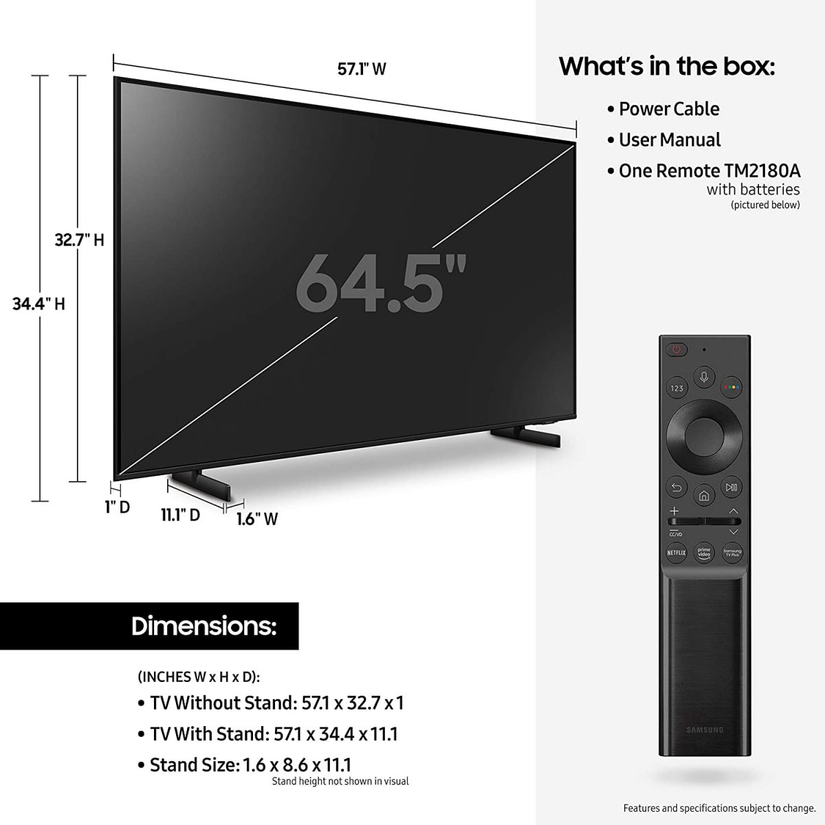 تلویزیون 65 اینچ 4K سامسونگ مدل 65AU8000